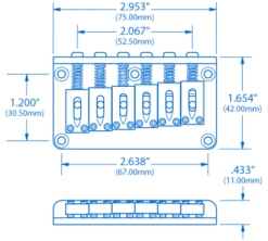 Gotoh Hardtail Bridge - StewMac 3 Gotoh Hardtail Bridge - StewMac -US Tool Sales Shop 0179 1spec