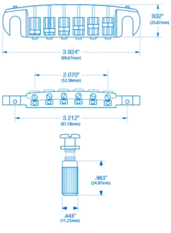 Schaller Signum Bridge - StewMac -US Tool Sales Shop 0185 spec