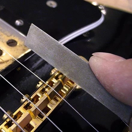 Gauged Nut Slotting Files - StewMac Gauged Nut Slotting Files - StewMac -US Tool Sales Shop 0821 3 inuse saddle