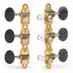 Sloane Classical Guitar Tuners With Ebony Knobs And Flower Baseplates - StewMac 3 Sloane Classical Guitar Tuners With Ebony Knobs And Flower Baseplates - StewMac -US Tool Sales Shop 100674 set on white 2000