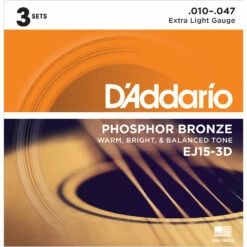 D'Addario Phosphor Bronze Wound Acoustic Guitar Strings, 3-pack - StewMac 1 D'Addario Phosphor Bronze Wound Acoustic Guitar Strings, 3-pack - StewMac -US Tool Sales Shop 10516 2 1800