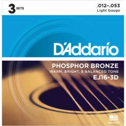 D'Addario Phosphor Bronze Wound Acoustic Guitar Strings, 3-pack - StewMac 2 D'Addario Phosphor Bronze Wound Acoustic Guitar Strings, 3-pack - StewMac -US Tool Sales Shop 10516 3 1800