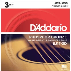 D'Addario Phosphor Bronze Wound Acoustic Guitar Strings, 3-pack - StewMac 3 D'Addario Phosphor Bronze Wound Acoustic Guitar Strings, 3-pack - StewMac -US Tool Sales Shop 10516 4 1800