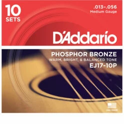 D'Addario Phosphor Bronze Wound Acoustic Guitar Strings, 10-pack - StewMac -US Tool Sales Shop 10520 3 3000