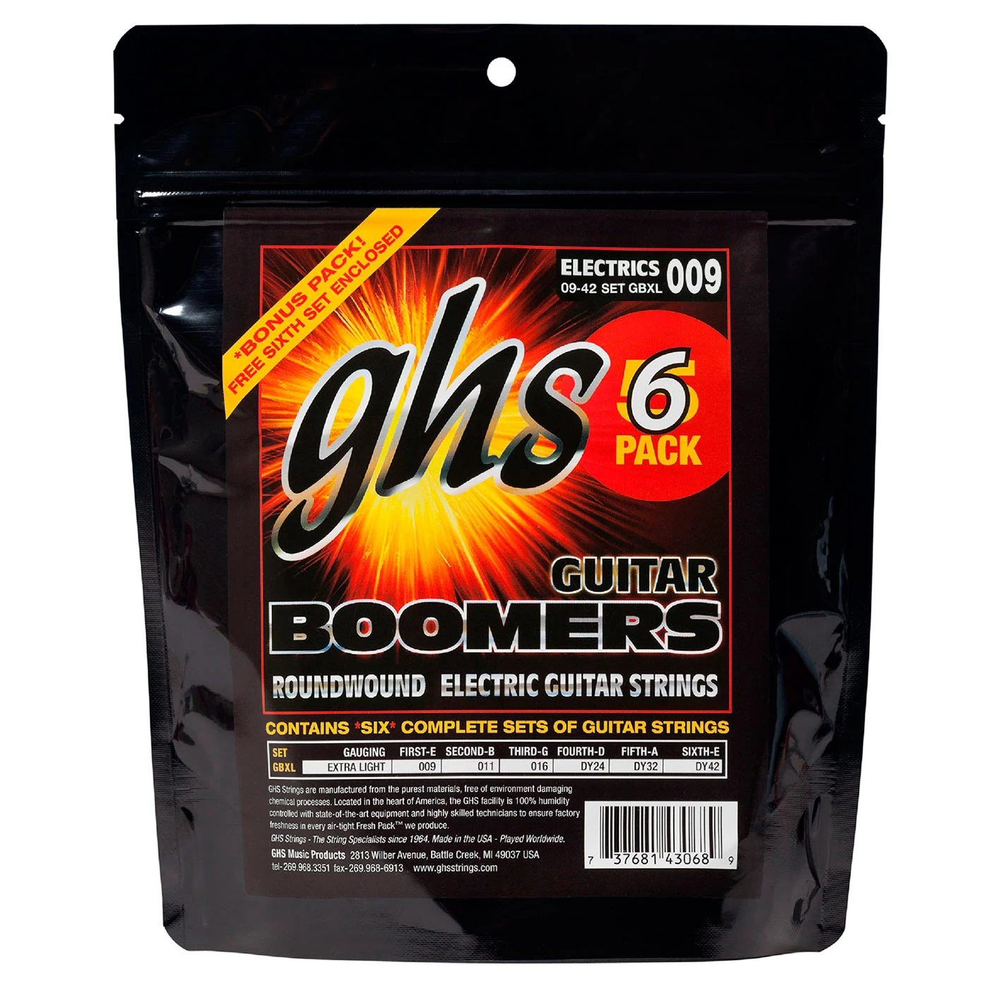 GHS Electric Guitar Boomers, 6-Pack - StewMac GHS Electric Guitar Boomers, 6-Pack - StewMac -US Tool Sales Shop 1522 1