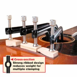 Soundhole Clamps - StewMac -US Tool Sales Shop 2010 3 on guitar with inset caption