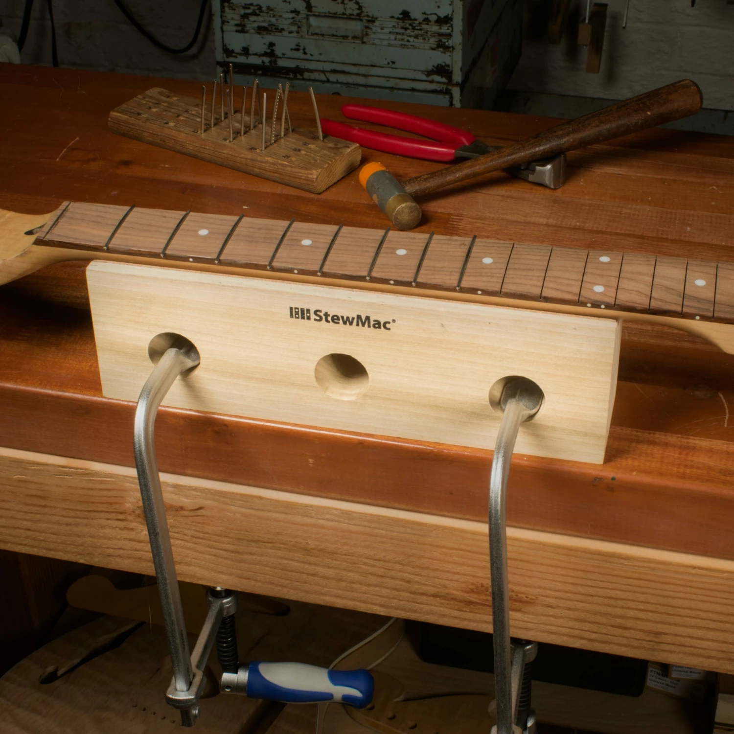 Tall Neck Support Caul - StewMac Tall Neck Support Caul - StewMac -US Tool Sales Shop 4482 3 clamped for fretting 3000px scaled