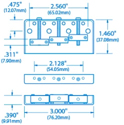 Short Bridge For Tele - StewMac 3 Short Bridge For Tele - StewMac -US Tool Sales Shop 4588 1spec