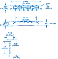 Original ABR-1 Tune-o-matic Bridge - StewMac 4 Original ABR-1 Tune-o-matic Bridge - StewMac -US Tool Sales Shop 4616 specs
