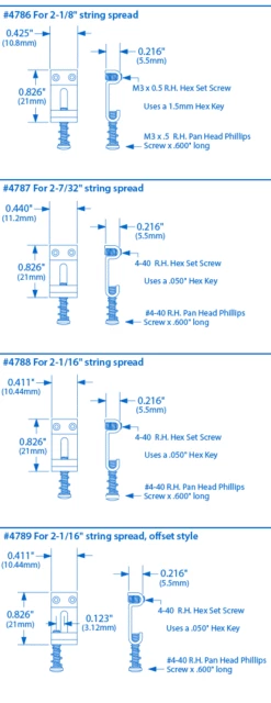 KTS Titanium Saddles For Strat - Set Of 6 - StewMac 2 KTS Titanium Saddles For Strat - Set Of 6 - StewMac -US Tool Sales Shop 4786 spec