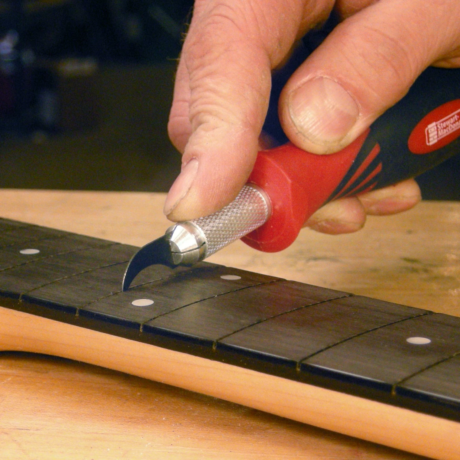 Fret Slot Cleaning Tool - StewMac Fret Slot Cleaning Tool - StewMac -US Tool Sales Shop 4870 2 in use