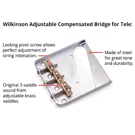 Wilkinson Adjustable Compensated Bridge for Tele - StewMac Wilkinson Adjustable Compensated Bridge For Tele - StewMac -US Tool Sales Shop 5071 2 80218