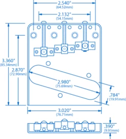 Wilkinson Adjustable Compensated Bridge For Tele - StewMac 2 Wilkinson Adjustable Compensated Bridge For Tele - StewMac -US Tool Sales Shop 5071 1spec