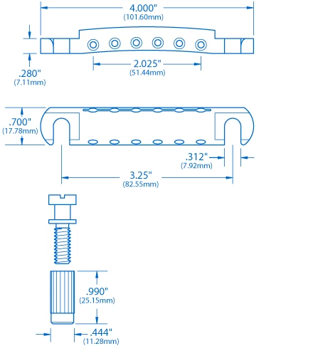 Gotoh Aluminum Stop Tailpiece - StewMac Gotoh Aluminum Stop Tailpiece - StewMac -US Tool Sales Shop 5851 1spec