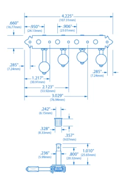Waverly F-style Mandolin Machines With Dark Tortoise Knobs - StewMac 3 Waverly F-style Mandolin Machines With Dark Tortoise Knobs - StewMac -US Tool Sales Shop 6050 1spec