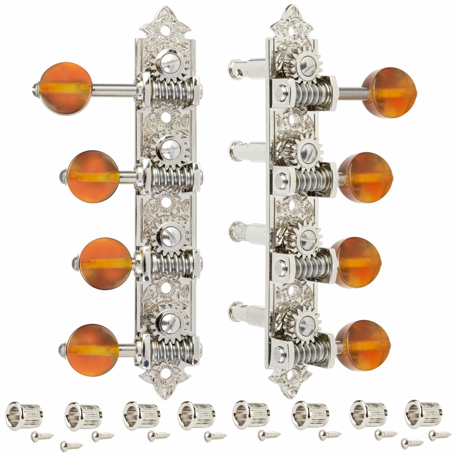 Waverly F-style Mandolin Machines with Amber Knobs - StewMac Waverly F-style Mandolin Machines With Amber Knobs - StewMac -US Tool Sales Shop 6097 bn on white 3000 scaled