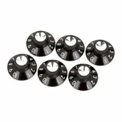 Fender Pure Vintage Black/Silver Skirted Amplifier Knobs - StewMac