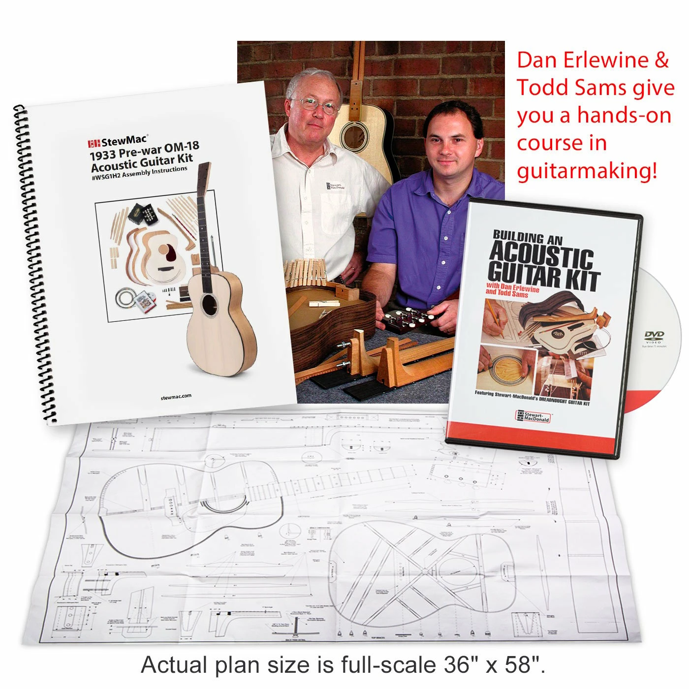 1933 Pre-war OM-18 Acoustic Guitar Kit - 068 - StewMac 1933 Pre-war OM-18 Acoustic Guitar Kit - 068 - StewMac -US Tool Sales Shop wsg1h2 5 dvd image 3