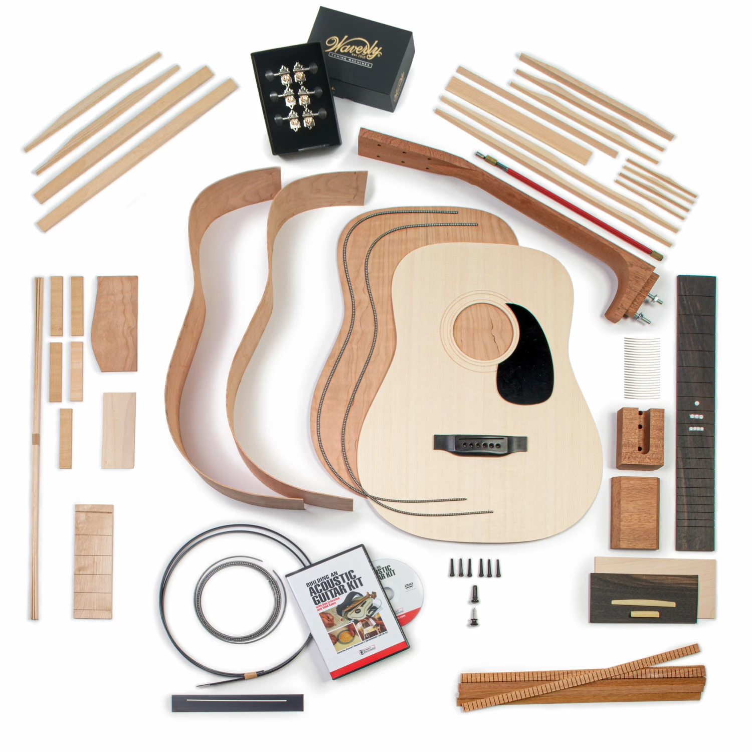 WoodStax Flamed Cherry Dreadnought Guitar Kit, Bolt-On Neck - 021 - StewMac WoodStax Flamed Cherry Dreadnought Guitar Kit, Bolt-On Neck - 021 - StewMac -US Tool Sales Shop wsr5kv 1 parts